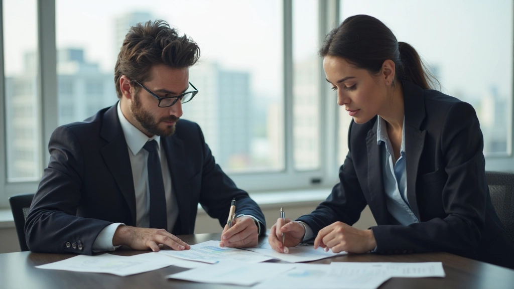 CFO консультирует руководителя по инвестиционной стратегии в офисе